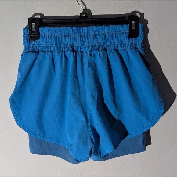 Gymshark Electric Blue Athletic Running 2 In 1 Shorts Women's Size XS - Picture 3 of 4